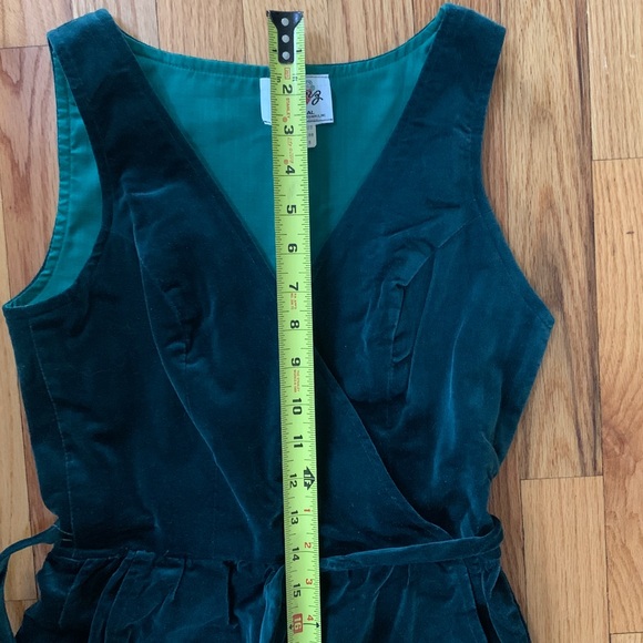 Vintage green velvet long dress - Picture 12 of 13